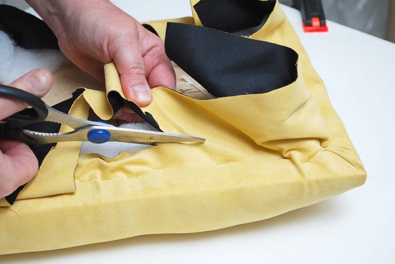 Cutting Off Excess Fabric