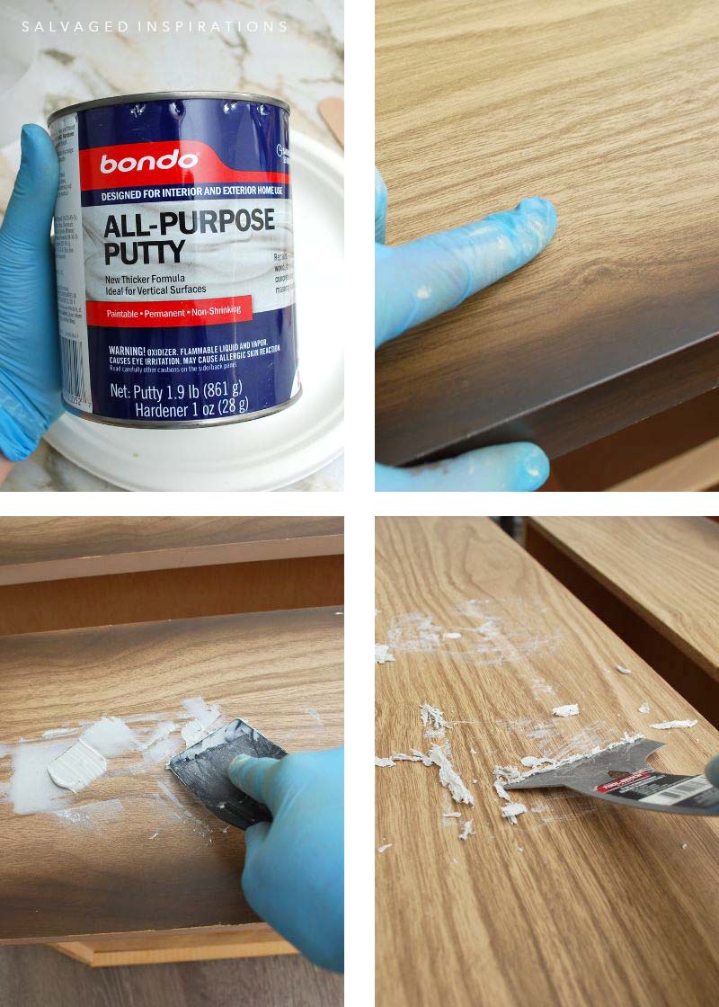 Filling Dresser Holes with Bondo