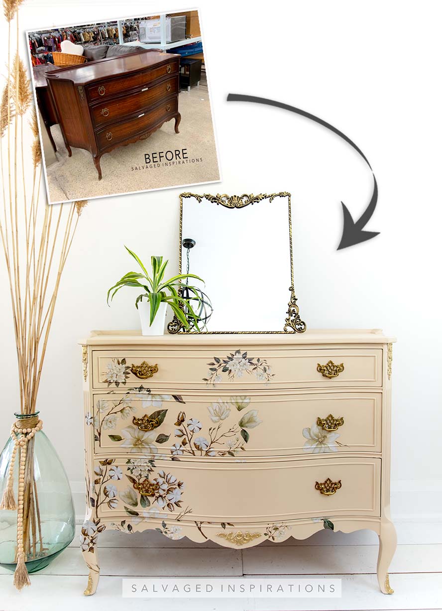 Magnolia Garden Dresser Before and After