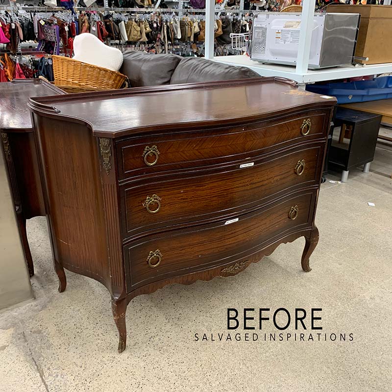 Vintage Thrift Store Dresser Before