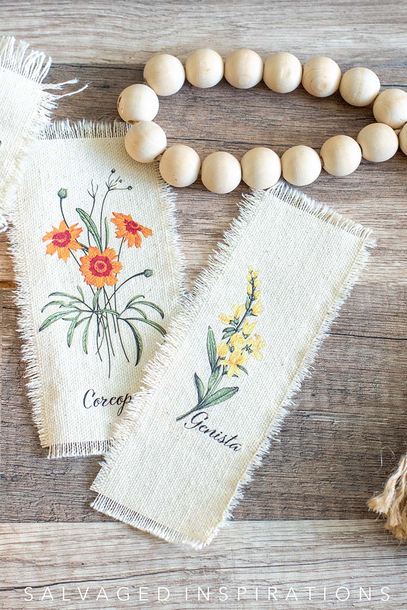 Close Up of Botanical Bookmarks