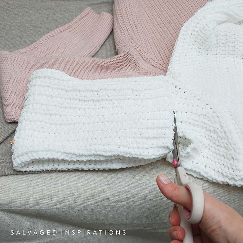 Cutting Sweater Sleeve Off For Sweater Pumpkin