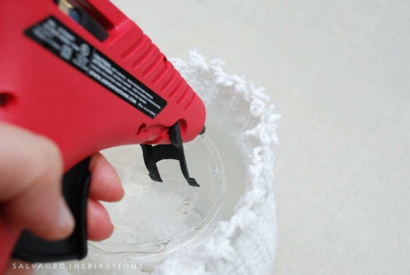 Gluing Sweater To Pumpkin Bowl