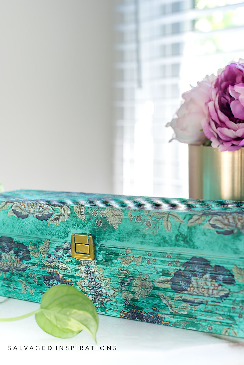 Paint and Transfer Wine Box Makeover