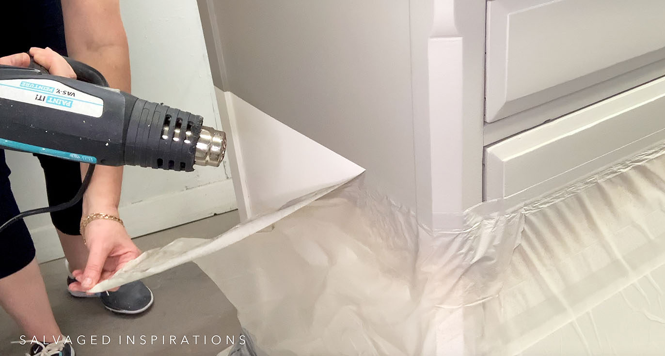 Removing Tape To Reveal Two Tone Paint Finish