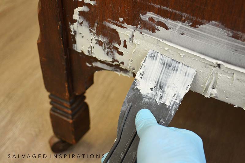 Repairing Dresser Veneer with Bondo