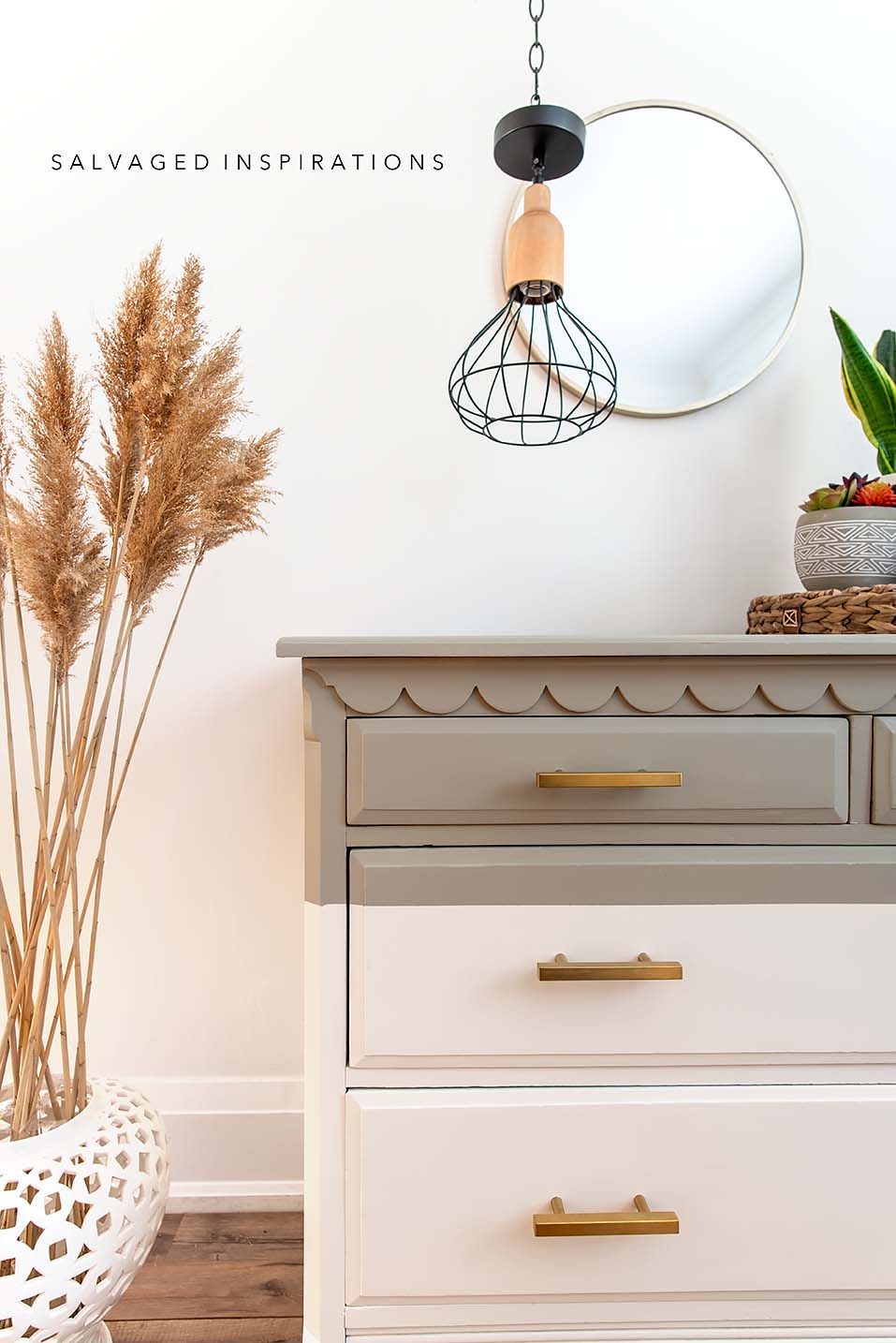Scalloped Two Tone Dresser Close Up