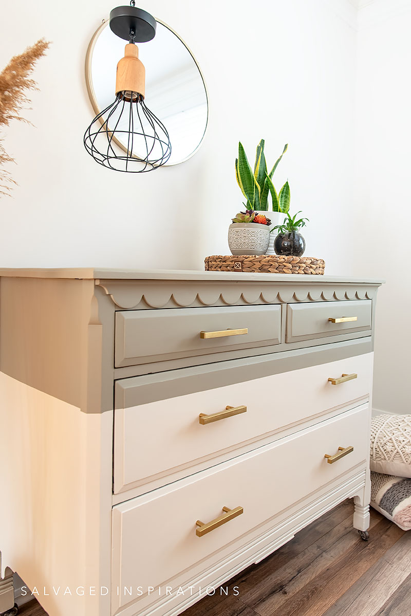 Side View Of Two Tone Painted Furniture