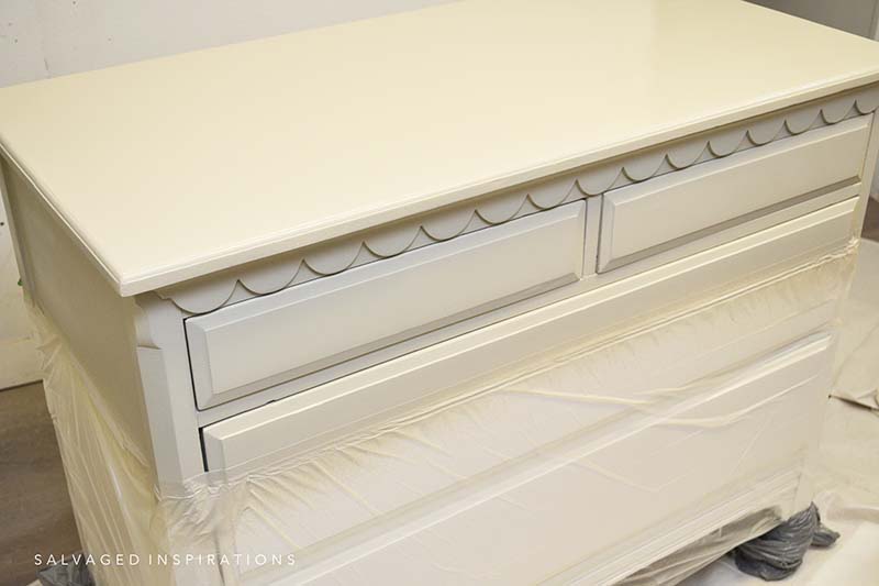 Two Tone Spray Painted Dresser