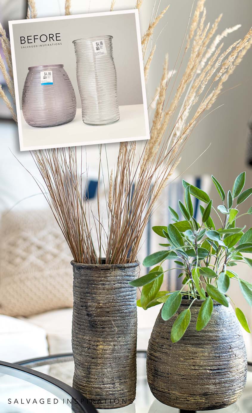 DIY Pottery Clay Vases Before and After