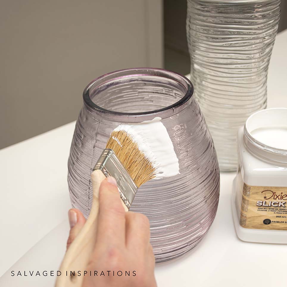 Painting Glass Vase with Slick Stick Primer
