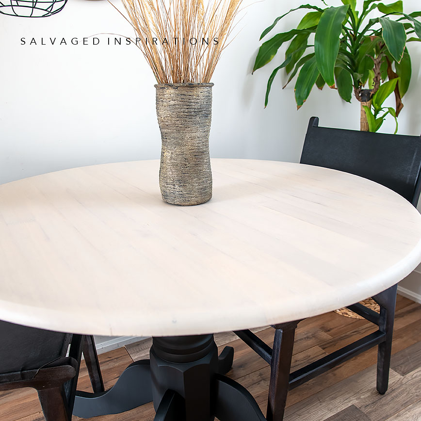 Whitewashed Wood Dining Table IG