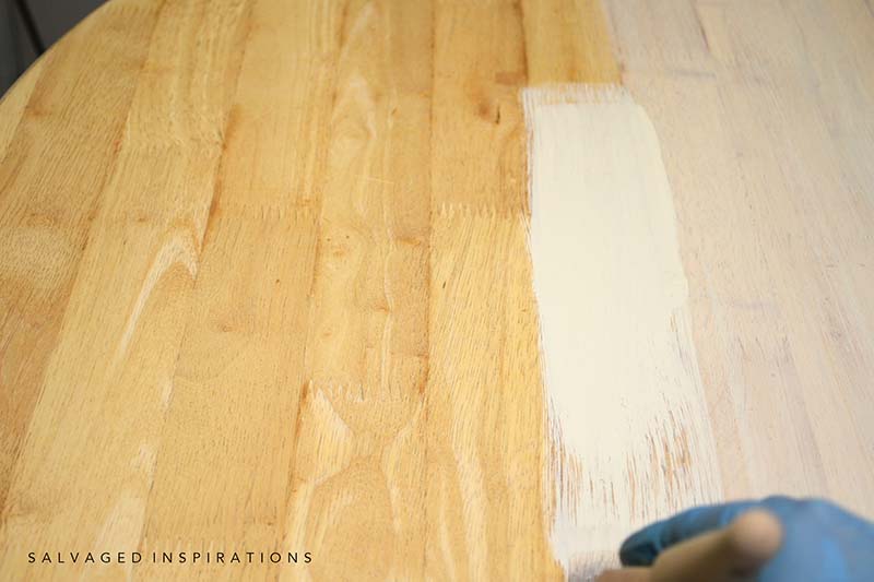 Whitewashing Wood Dining Table