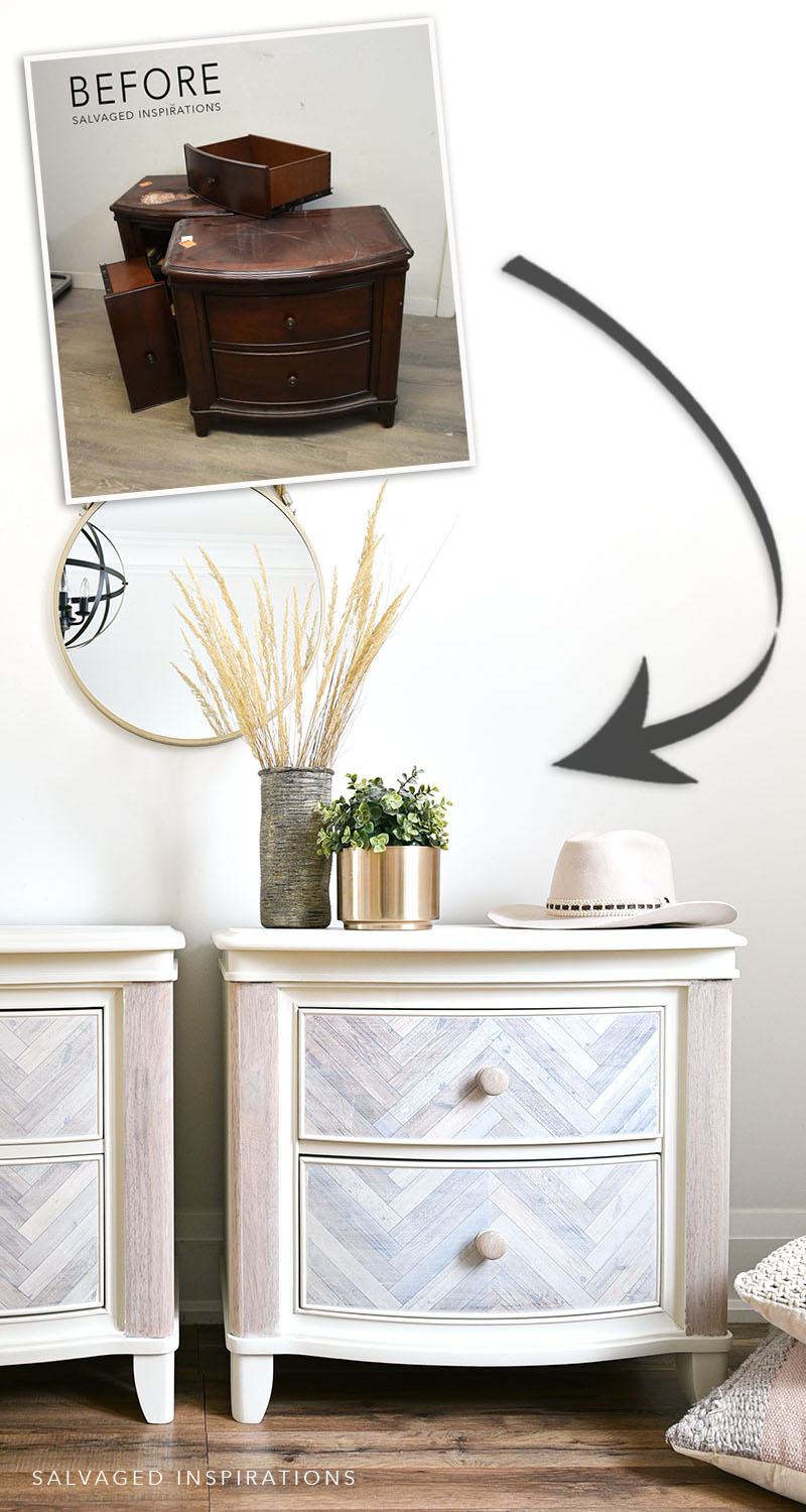 HERRINGBONE NIGHTSTANDs Before And After