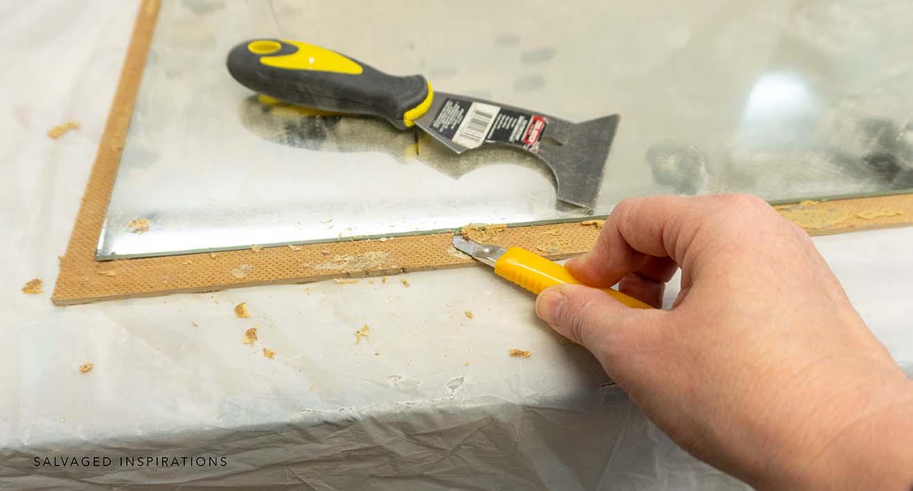 Removing Glue From Trash Bound Mirror