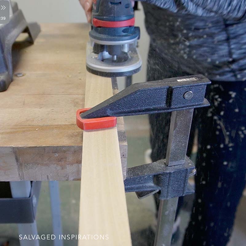 Routering Salvaged Spindles for Frame