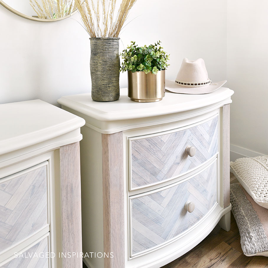 Side View of Herringbone Night Tables IG