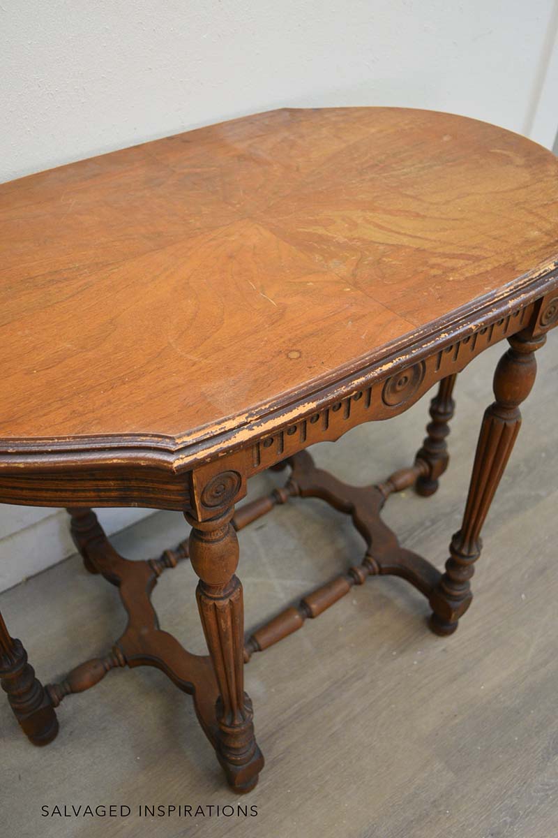 Stained and Cracked Veneer Table
