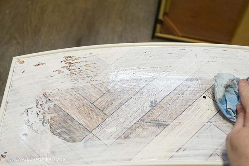 White Washing Herringbone Transfer