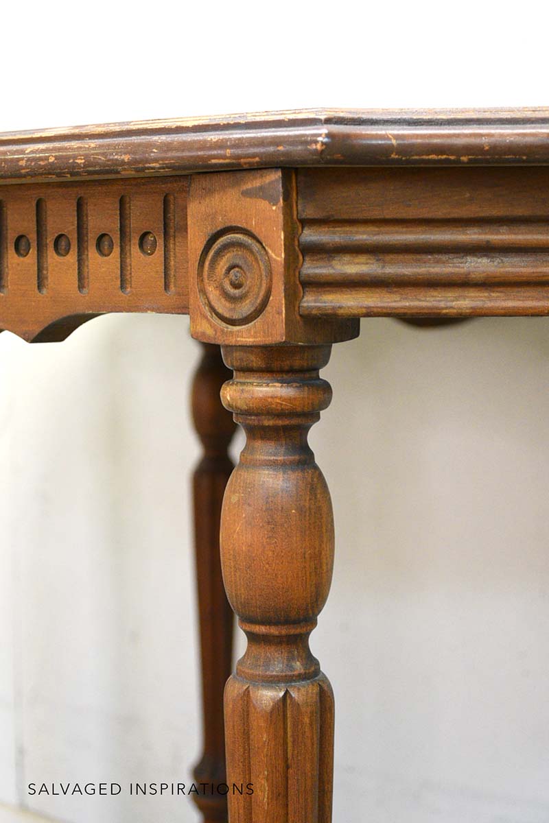 spindle legs on table